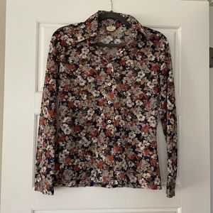 Sheer Vintage Floral Button-Down
